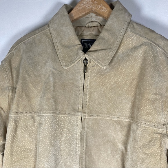 Junction West Leather Jacket Men's Beige Size M - Picture 13 of 16